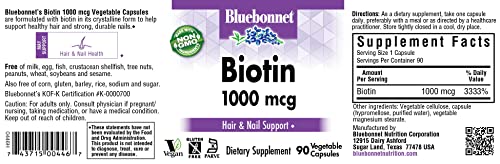 Bluebonnet suplemento biotina cápsulas vegetales 90 cont