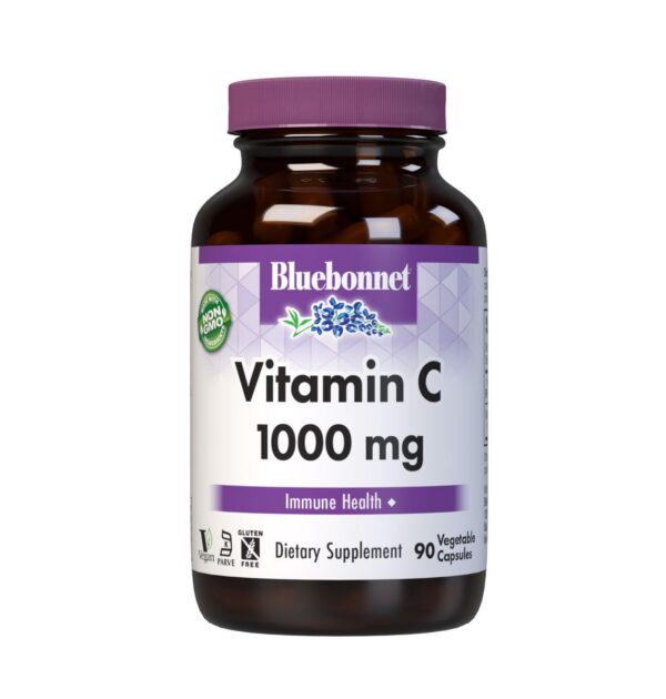 Bluebonnet Vitamina C 1000 mg 90 cápsulas vegetales envase
