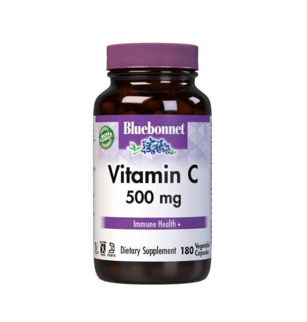 Bluebonnet vitamina C 500 mg cápsulas vegetales para salud inmune
