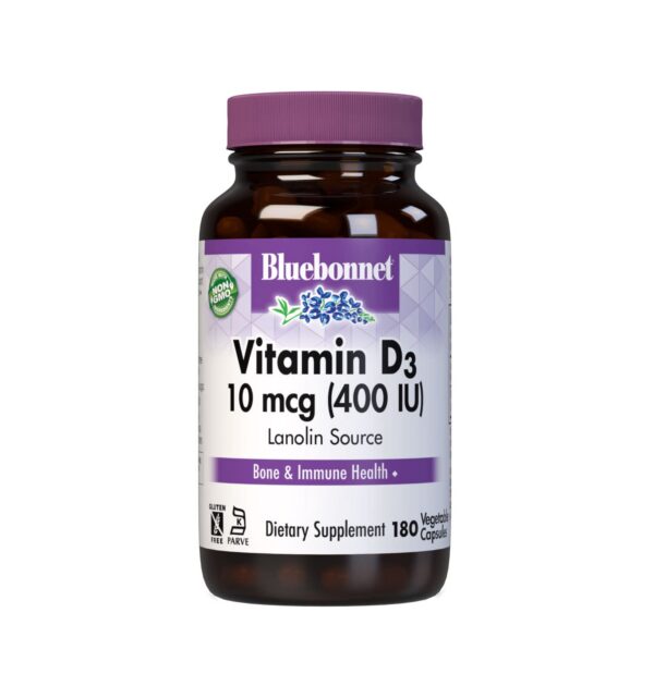 BlueBonnet vitamina d3 cápsulas vegetales envase frontal