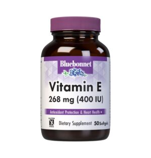 Bluebonnet Vitamina E 400 IU 50 cápsulas blandas antioxidante y corazón