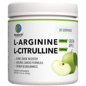 Frente del envase BlueEarth L-Arginina 5000 mg