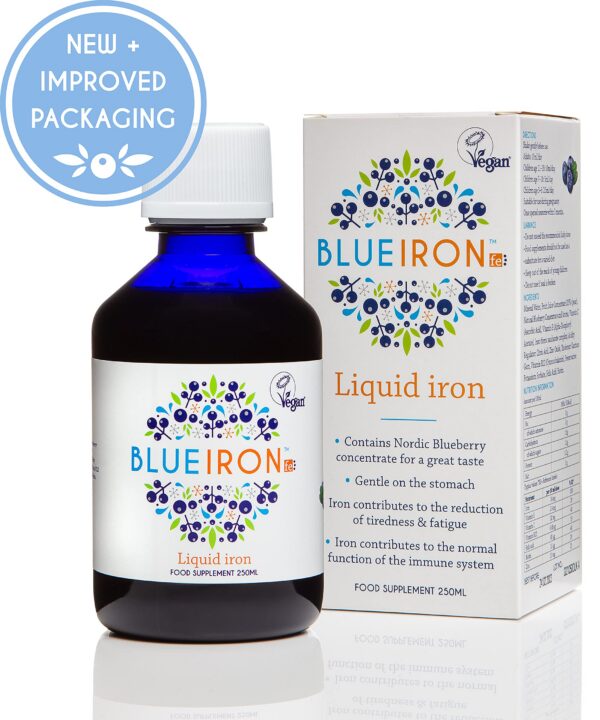 Etiqueta visible del producto BLUEIRON fe