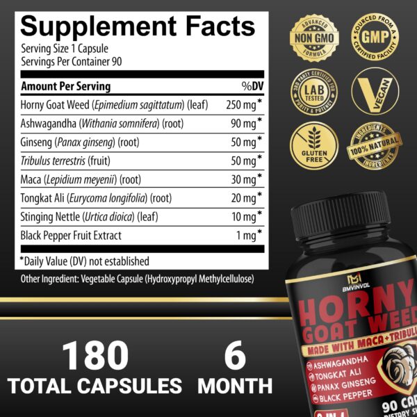 Paquete doble de cápsulas Horny Goat Weed Maca BMVINVOL