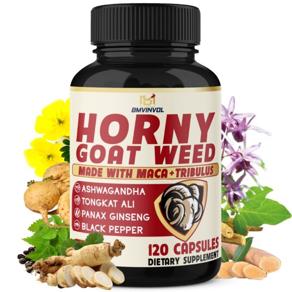 BMVINVOL Horny Goat Weed suplemento cápsulas para vitalidad sexual