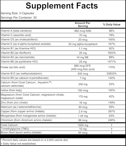 Etiqueta frontal coral calcium supreme