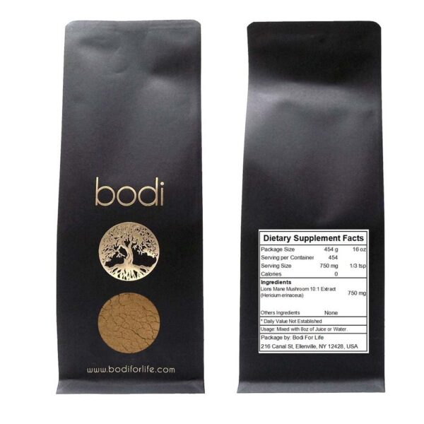 Bolsa de polvo de extracto de melena de león bodi