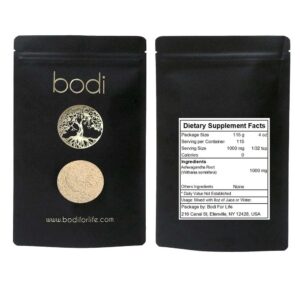 Paquete 4oz de polvo raíz Ashwagandha bodi