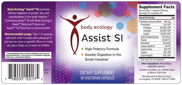 Etiqueta del producto Body Ecology Assist SI
