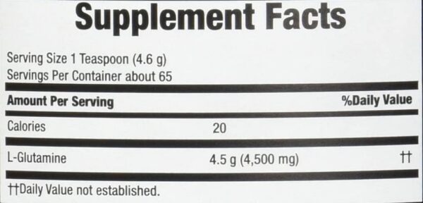 Frasco y polvo de glutamina