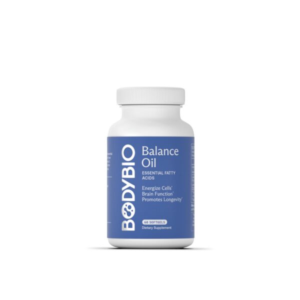 BodyBio Balance Oil botella y etiqueta