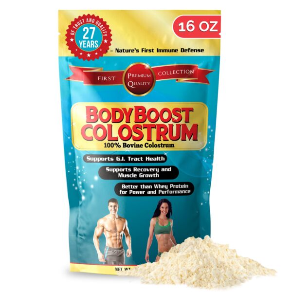 BodyBoost calostro bovino en polvo 16 oz frasco principal