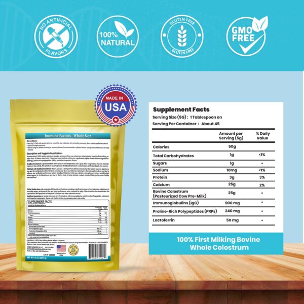 Frasco BodyBoost calostro bovino para salud intestinal y muscular