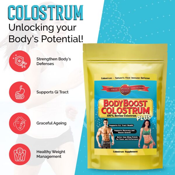 Polvo de calostro bovino BodyBoost para sistema inmune