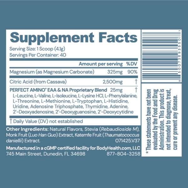 Polvo de magnesio Berry Lemon en envase