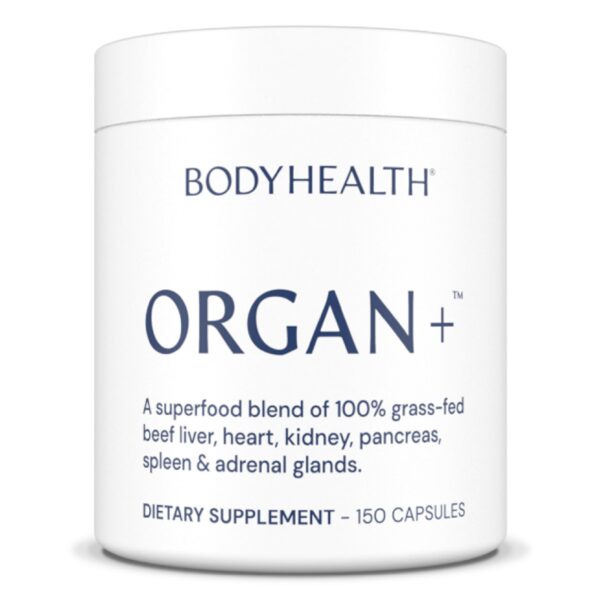 Frente del envase BodyHealth Organ+ Grass-Fed Glandular Complex