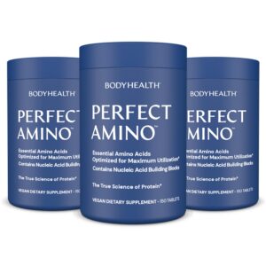 Version 1.0.0 Frontal etiqueta BodyHealth PerfectAmino tableta 3-pack