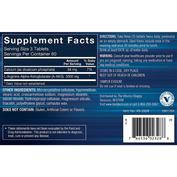 Tabletas de Arginina AKG en frasco