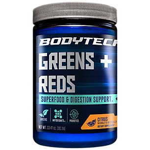 BODYTECH Greens Reds polvo superalimento sabor cítrico