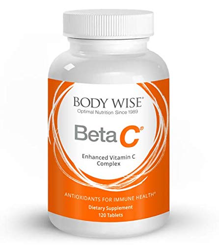 Frente del frasco Bodywise Beta C 120 tabletas
