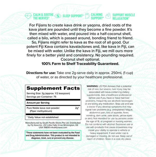 Bol con polvo instantáneo de kava 150 gramos FijiKava