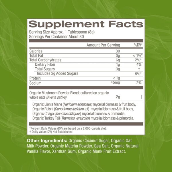 Bolígrafo con polvo latte matcha Om Mushroom superalimento