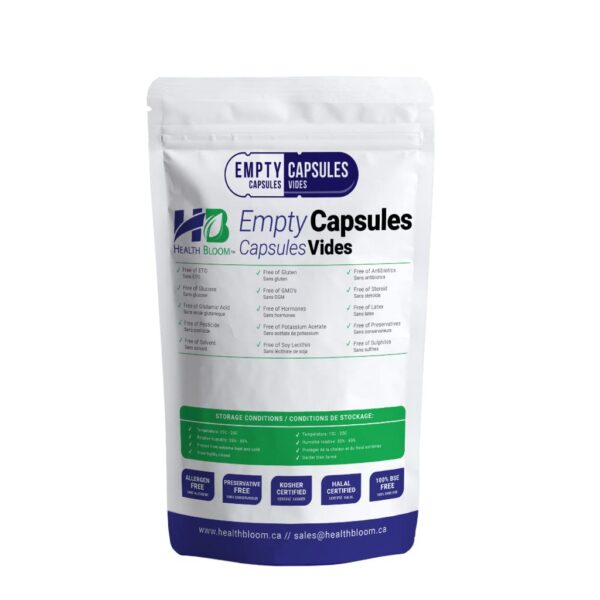 Version 1.0.0 Bolsa de cápsulas vegetales vacías Health Bloom