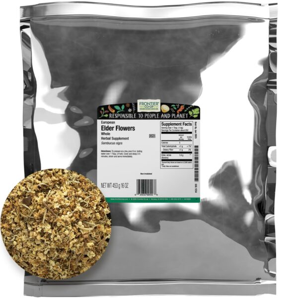 Bolsa a granel de flores secas de saúco Frontier Co-op 1 libra