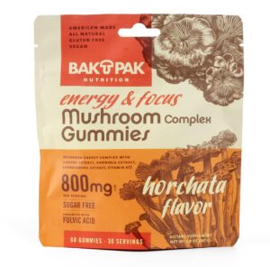 Bolsa de gomitas sin azúcar de energía y enfoque con hongos BakPak