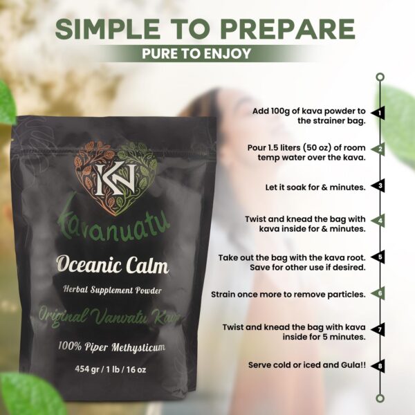 Bolsa a granel de kava Kavanuatu polvo raíz 16 onzas