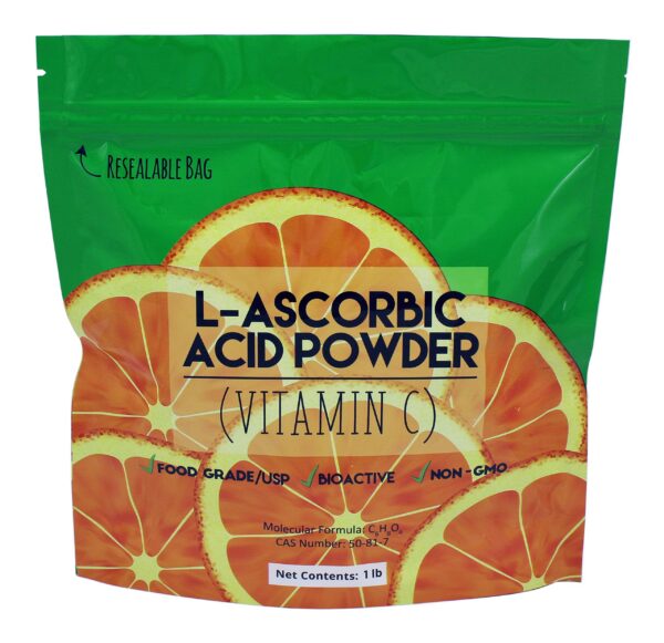 Bolsa de polvo blanco ácido L-ascórbico Duda Energy para vitamina C