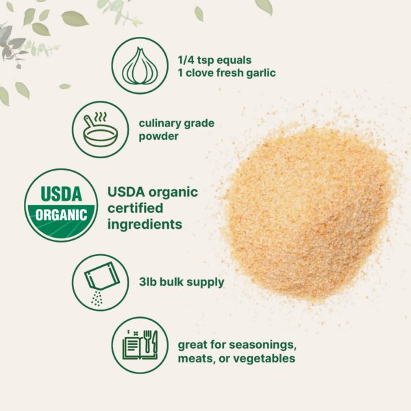 Bolsa de polvo de ajo orgánico para condimentos