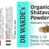 Bolsa de polvo herbal Shatavari 1kg DR WAKDE'S