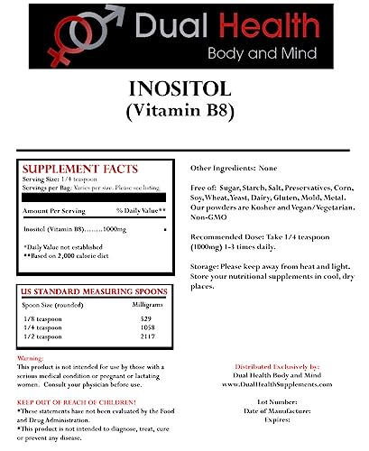 Detalle del envase de polvo inositol Dual Health Body & Mind