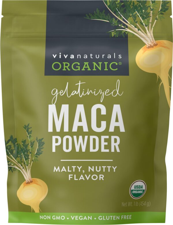 Bolsa de polvo de maca orgánica Viva Naturals 16 onzas