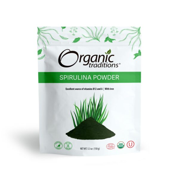 Bolsa de polvo orgánico de espirulina vegana Organic Traditions