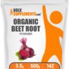 Bolsa de polvo orgánico de raíz de remolacha BulkSupplements 500g