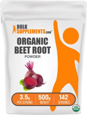 Version 1.0.0 Bolsa de polvo orgánico de raíz de remolacha BulkSupplements 500g