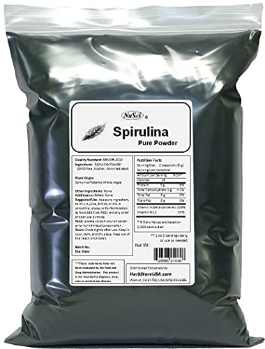 Bolsa grande de polvo puro de espirulina NuSci 5000 gramos