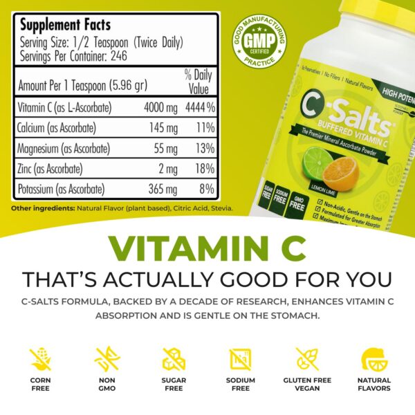 Bolsa polvo vitamina C C-Salts original 26 onzas sin azúcar