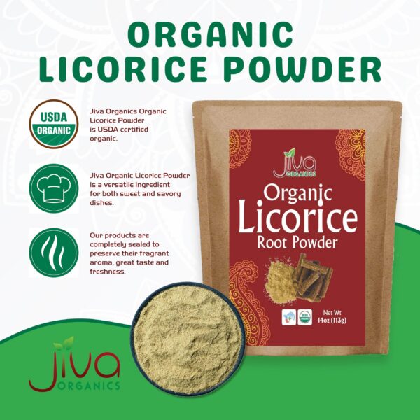 Bolsa resellable polvo de regaliz Jiva 14 onzas