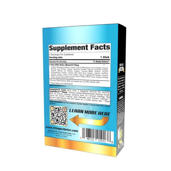 Version 1.0.0 Bolsitas individuales del Stinger Detox para limpieza corporal