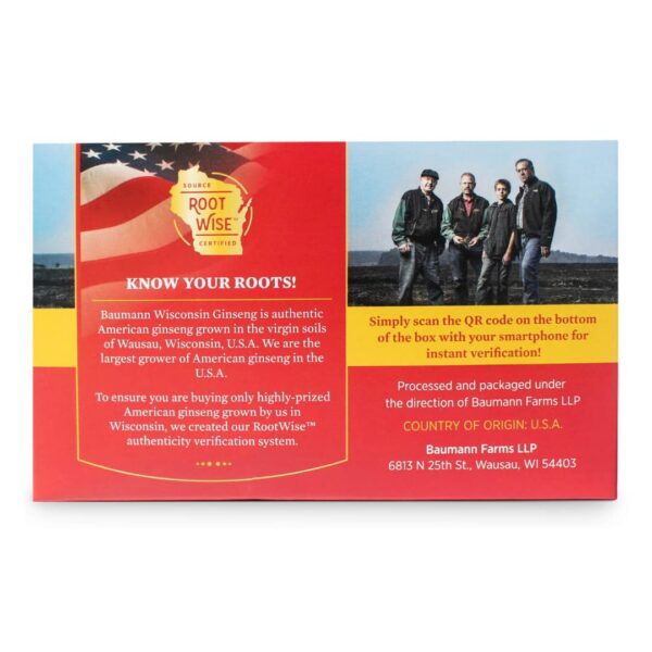 Version 1.0.0 Bolsitas de té de ginseng americano Baumann en caja