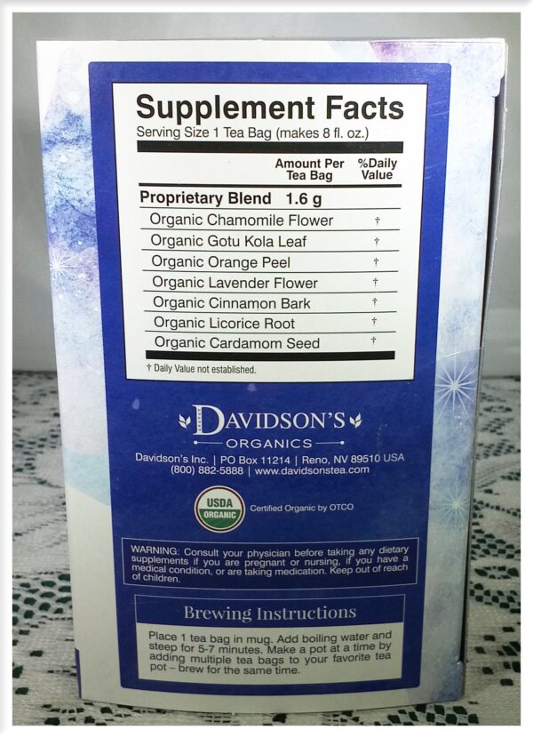 Bolsitas de té Sleep ayurvédico en caja orgánica