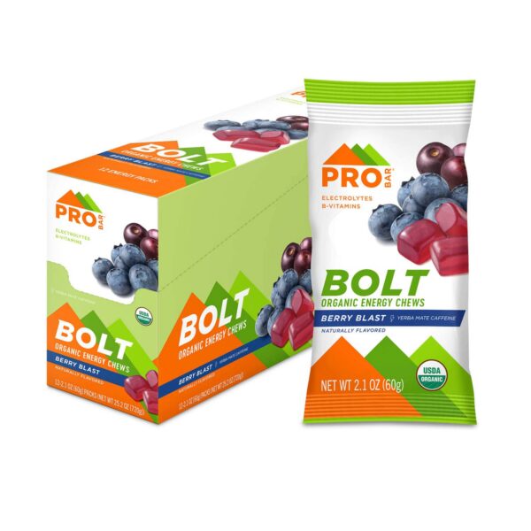 Version 1.0.0 Bolt Berry Blast gomitas frente al empaque