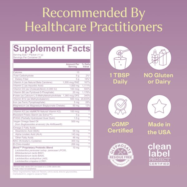 Sachets diarios de inositol en la bolsa