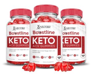 Boostline Keto ACV Gummies frasco con gomitas veganas sabor vinagre de manzana