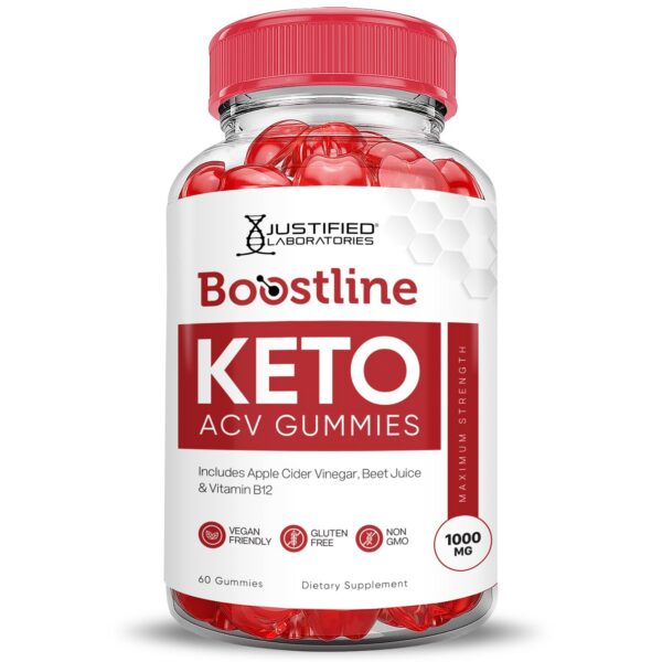 Boostline Keto ACV Gummies en bote mostrando textura y calidad
