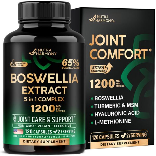 Version 1.0.0 Botella de suplemento Boswellia 1200mg para salud articular