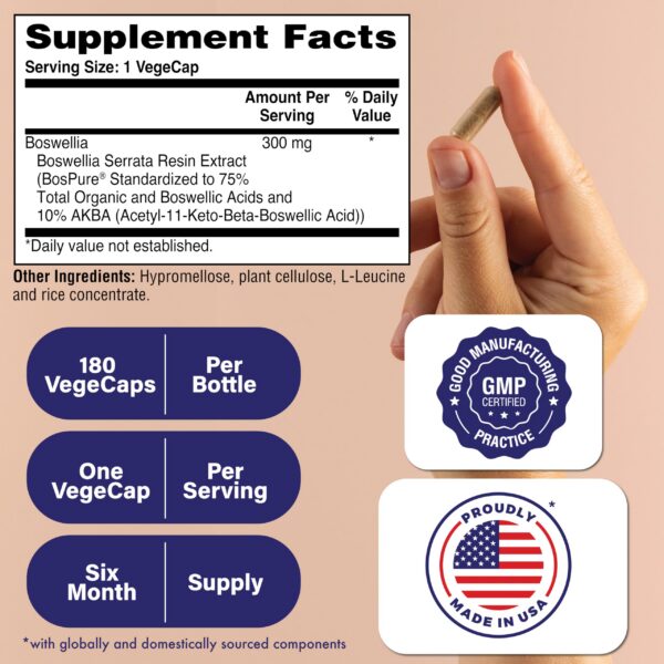 Boswellia cápsulas suplemento Health Thru Nutrition vista lateral envase
